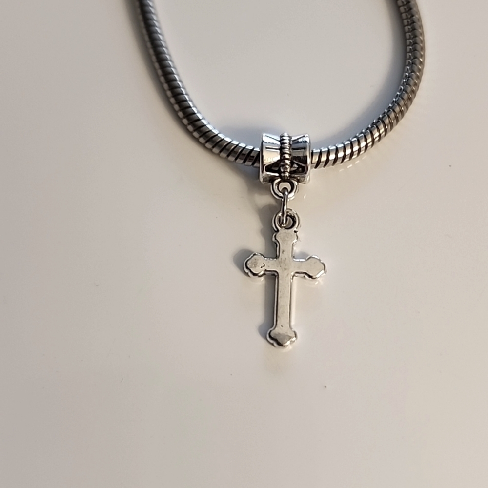 CROSS Charm for European Style Bracelets Fits Pandora Systems